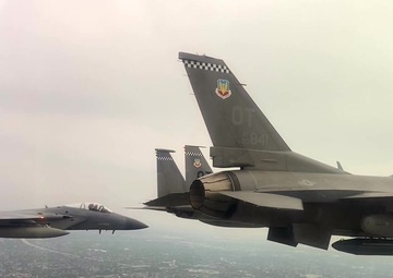 85th TES flies over the Miami Dolphins' stadium