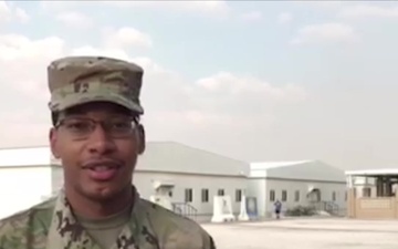 A1C Jordan Miller sends holiday greetings from Al Udeid Air Base.