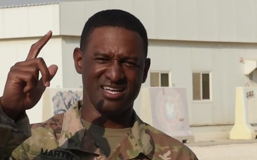 First Sergeant Jermaine Martin sends holiday greetings from Al Udeid Air Base.