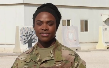 Captain Ashley Lopez-Clark sends holiday greetings from Al Udeid Air Base.