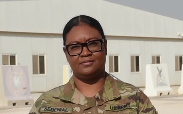 Sergeant Nikki Sebenial sends holiday greetings from Al Udeid Air Base