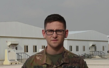 Private First Class Austin Graves sends holiday greetings from Al Udeid Air Base