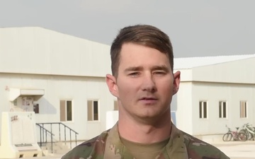 Sergeant Tyler Read sends holiday greetings from Al Udeid Air Base.