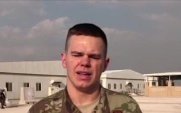 Staff Sergeant Jonathan Checefski sends holiday greetings from Al Udeid Air Base.