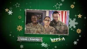 Sgt. 1st Class Minor, Master Sgt. Spearman, and Sgt. 1st Class Ortiz Holiday Greeting