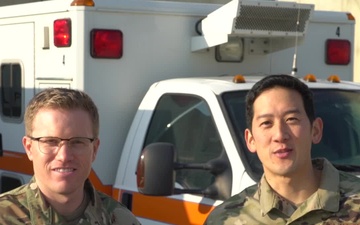 Maj. Davis and Maj. Mark Liu holiday greeting - Air Force Academy