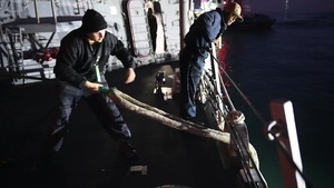 USS Carney (DDG 64) Night Line Handling b-roll