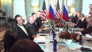 Secretary Pompeo camera spray with Russian Foreign Minister Sergey Lavrov, at the Department of State