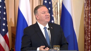 Secretary of State Michael R. Pompeo joint press availability with Russian Foreign Minister Sergey Lavrov, at the Department of State
