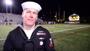 Navy Recruiter attends Alma Mater's State Championship Football Game.