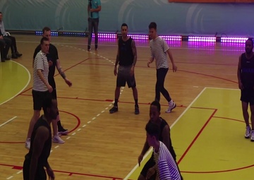 MKAB service members compete in a charity basketball game in Constanta