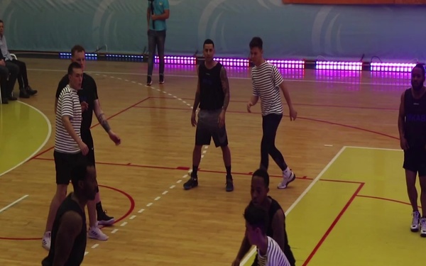 MKAB service members compete in a charity basketball game in Constanta