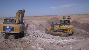 B-Roll of 819th Expeditionary Red Horse using Heavy Construction Equipment