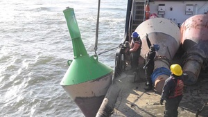 Coast Guard swaps summer buoys with seasonal winter buoys on Chesapeake Bay, Maryland