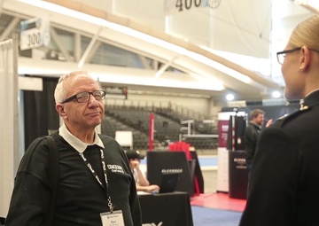 BRoll Marines engage with coaches at the American Volleyball Coaches Association 2019 National Convention