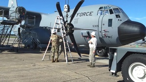 Prop change on a WC-130J Super Hercules