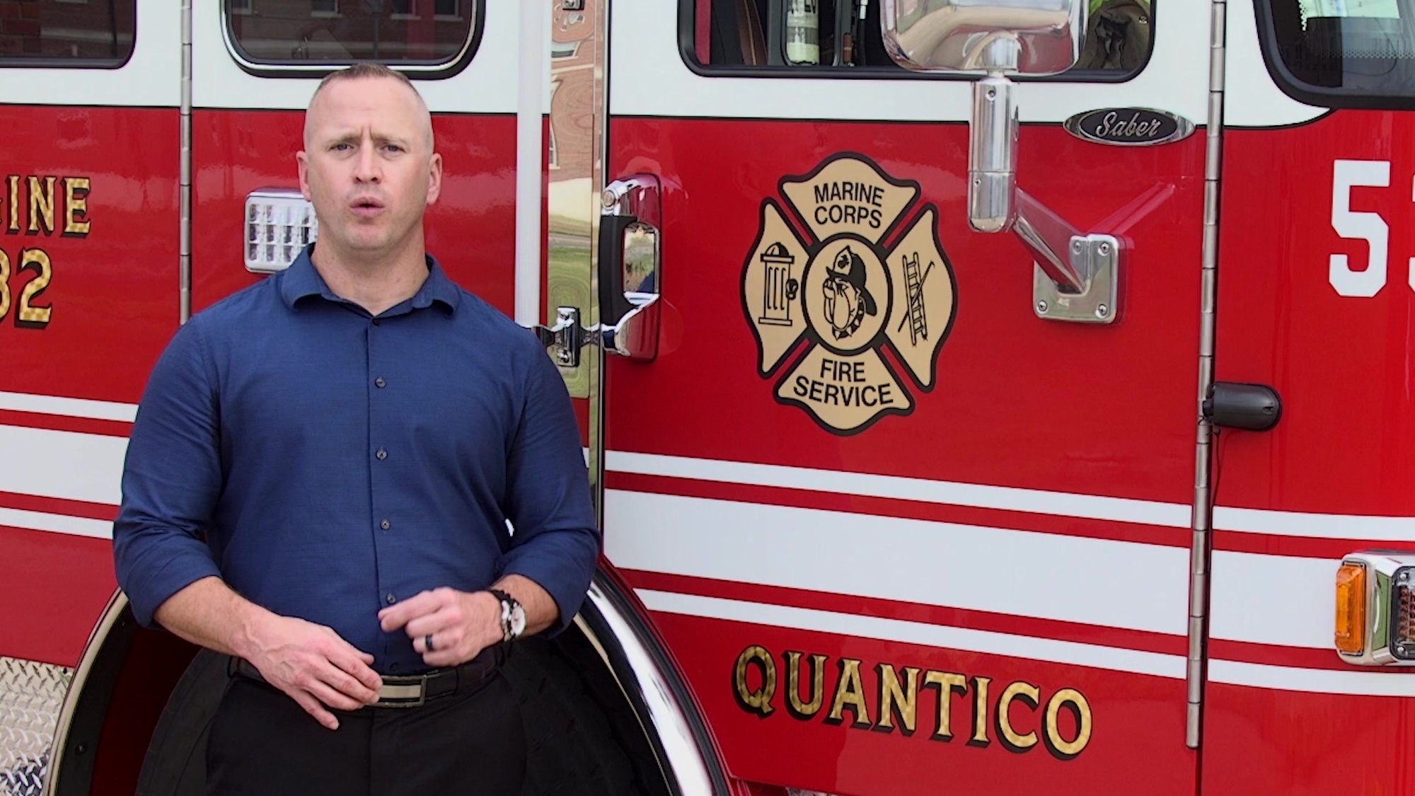 Timothy Bundy explains the importance of the Lean Six Sigma program for use in the Marine Corps, at Quanticos Fire Station 31 on Marine Corps Base Quantico, Va., August 21, 2019. Lean Six Sigma is a process and method for creating and maintaining a well organized, clean, and high performance work place. (U.S. Marine Corps Video edited by Cpl. Kaitlynn M. Hendricks and recorded by Cpl. Quinn Hurt, Cpl Cristian Ricardo and Cpl. Kaitlynn Hendricks)