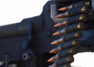 Members of the 137th Special Operations Security Forces Squadron complete heavy weapons training on a range at Fort Sill in Lawton, Oklahoma.