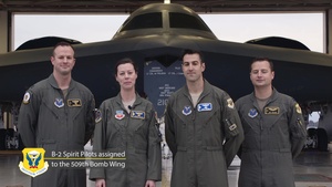 B-2 Spirit Pilots 2020 Tournament of Roses Shout-out