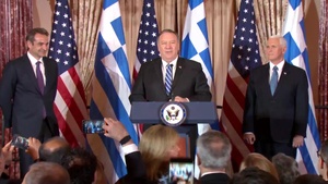 Secretary Pompeo and Vice President Pence host a reception in honor of Greek Prime Minister Mitsotakis, at the Department of State