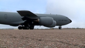 Historic KC-135 Stratotanker makes flyover over Air Force Academy