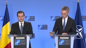 Joint Press Point with NATO Secretary General and the Prime Minister of Romania (Opening Remarks)