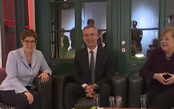 NATO Secretary General meets with Angela Merkel at CDU/CSU annual meeting in Germany - B-Roll