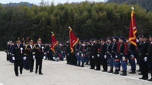 Iwakuni City fire brigades celebrate the New Year with  tradition (B-Roll)