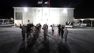 NFL Super Bowl National Anthem formation with shoutout from Al Dhafra Air Base