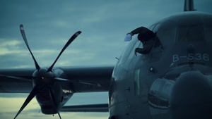 Royal Danish Air Force C-130 prepares for Michigan takeoff