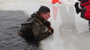 Marine completes cold-water immersion training for Fort McCoy Cold-Weather Operations Course