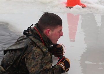 Marine completes cold-water immersion training for Fort McCoy Cold-Weather Operations Course