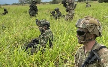 82nd Paratroopers jump with their Colombian partners during Dynamic Force Exercise