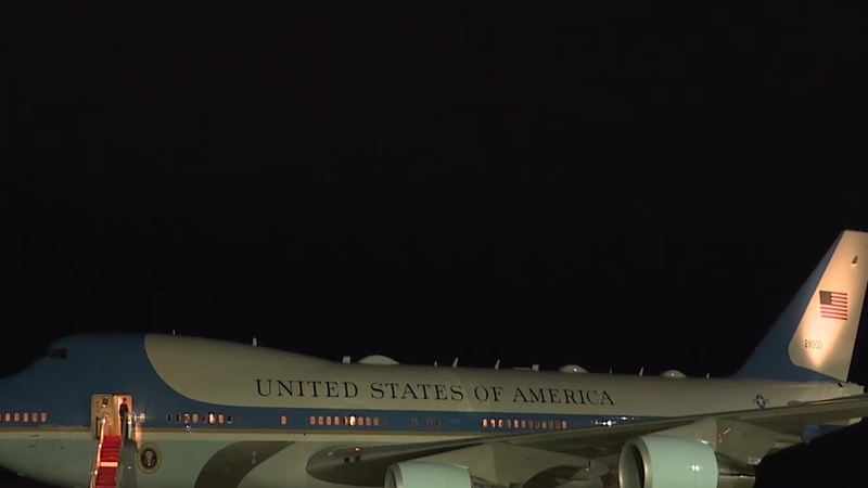 President Donald J. Trump lands at Atlantic City International Airport, N.J. enroute to Cape May Airport