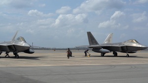 F-22's and F-35's Land for Singapore Airshow 2020