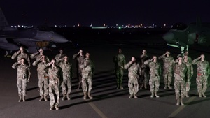 380th AEW presents formation for national anthem (Part II)