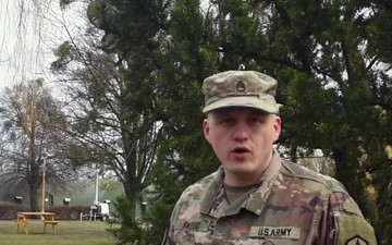 Staff Sgt. Eric Skoog sends Valentine's Day greeting from Powidz, Poland to Bozeman Montana.