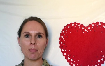 Chief Warrant Officer Two Hannah Hill is sending Valentine's Day greetings from Powidz Poland to Pinehurst, Idaho.