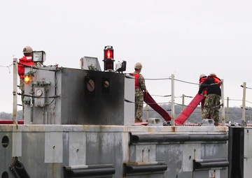 U.S. Marines and Sailors Offload Heavy Equipment During MPFEX 20