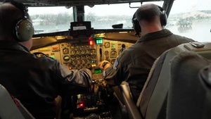SOCIAL MEDIA - E-8C Joint STARS maintainers and flight crew Airmen brave rain to meet mission readiness