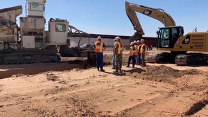 Workers condition the soil at the Barry M. Goldwater Range along the U.S.-Mexico border, near Yuma, Arizona, Feb. 25, 2020.