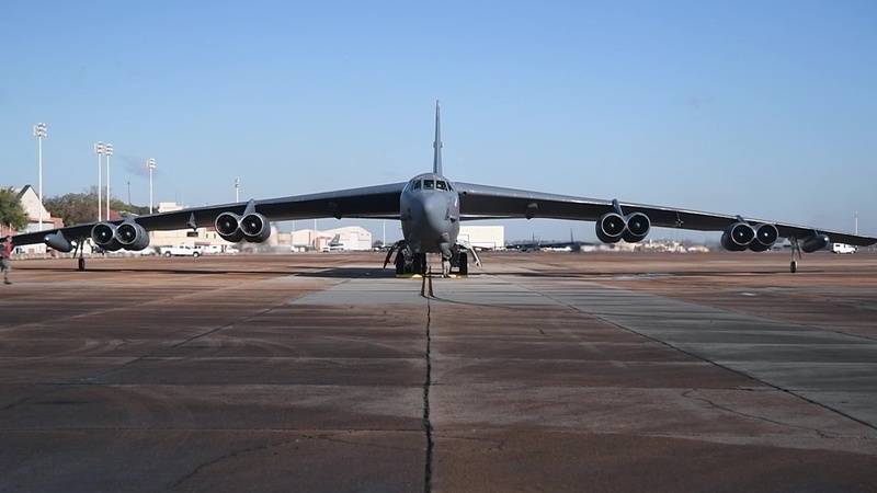 B-52s depart for Nellis AFB - BROLL