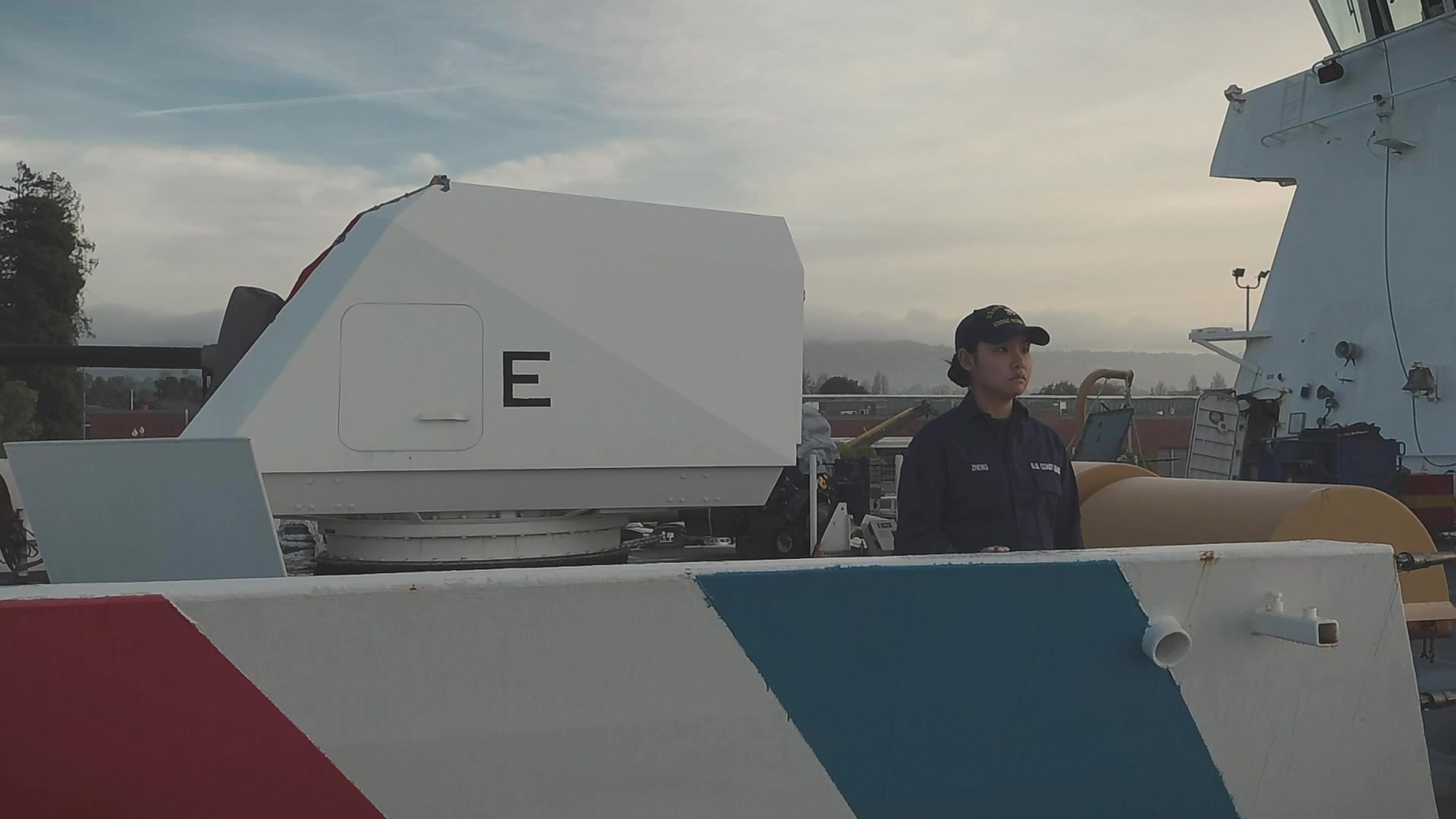 Coast Guard Fireman Haoer Zheng played a key role aboard the Coast Guard Cutter Stratton (WMSL 752) while on an October 2019 mission in the Yellow Sea enforcing United Nations Security Council Resolutions against illicit ship-to-ship transfers that violate sanctions against Democratic People’s Republic of Korea. Despite Zheng being one of the most junior members aboard, her ability to interpret Mandarin and English was vital to the cutter’s operations. (U.S. Coast Guard video by Petty Officer 2nd Class Brandon Giles and Chief Petty Officer Brandyn Hill)