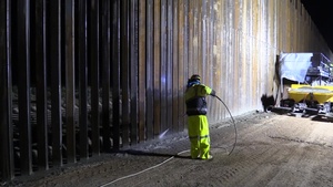 Border District Tucson 2 ongoing construction efforts at night