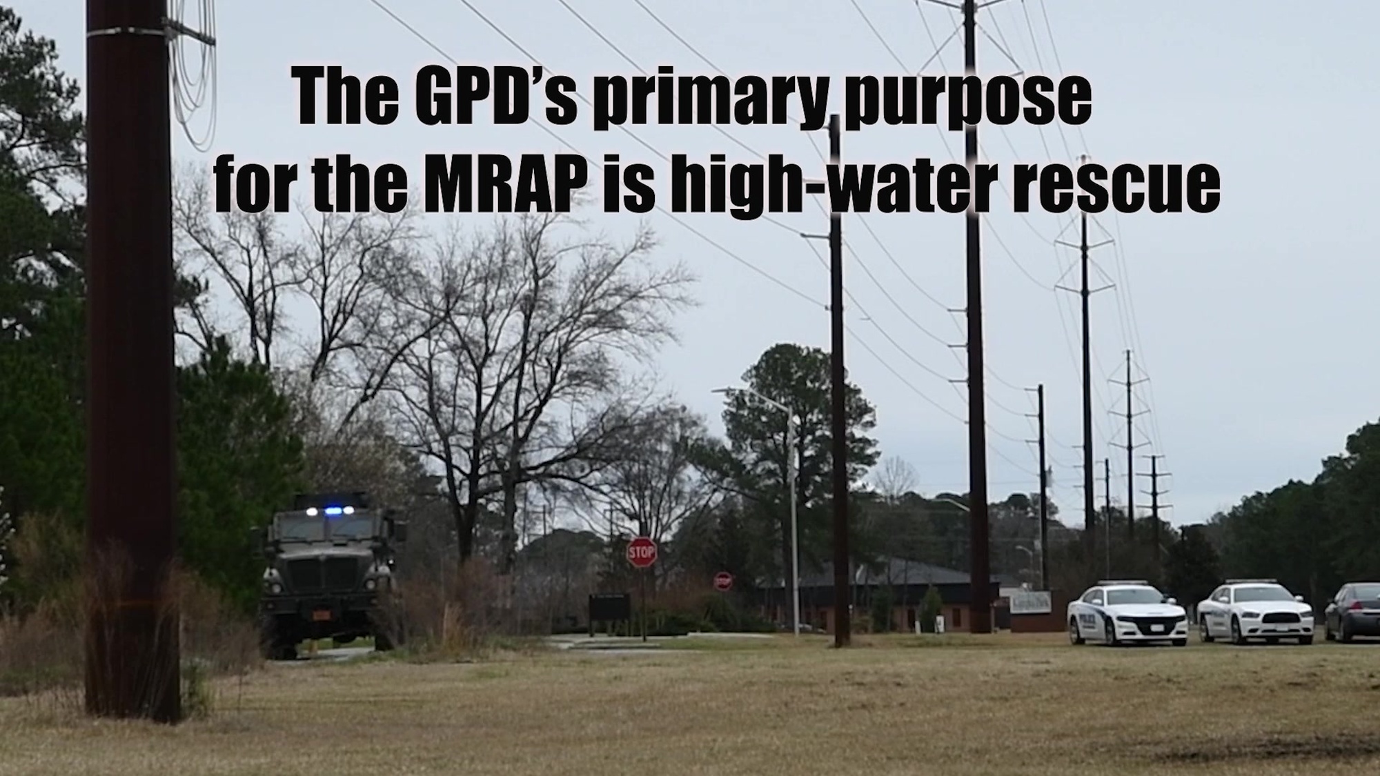 4th Security Forces Squadron trains Goldsboro Police Department with their new MRAP vehicle. <br /><br />GPD&#39;s main purpose for the vehicle will be high water rescues in the events of hurricanes and floods.