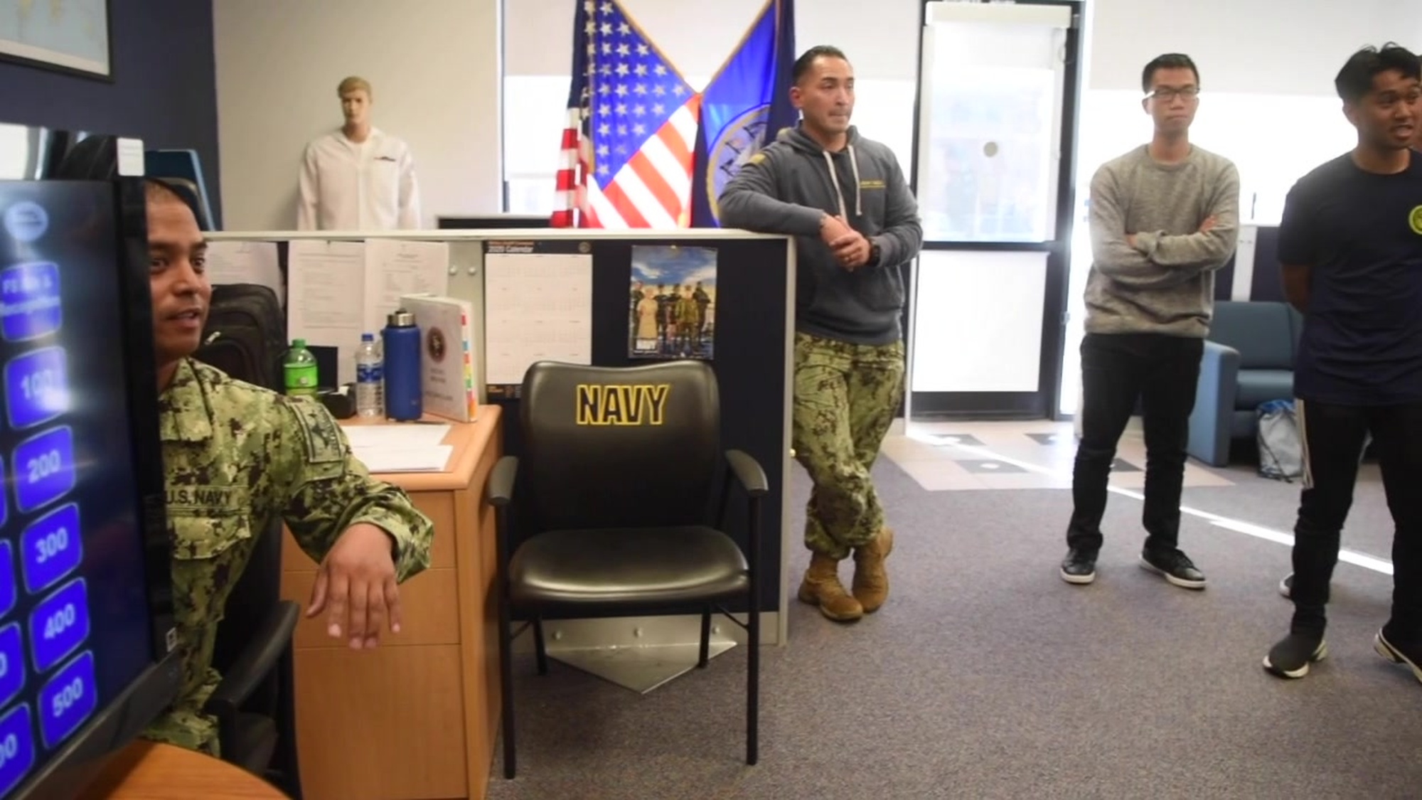 200303-N-PA426-0200 AMERICAN CANYON Calif. (March 03, 2020) Future Sailors at Navy Recruiting District (NRD) San Francisco attend the monthly Delayed Entry Program (DEP) meeting held at Navy Recruiting Station (NRS) American Canyon participating in a game of knowledge about the Navy in preparation for boot camp on March 3. The Navy offers a highly structured environment that provides; focus for career and life direction. (U.S. Navy video by Mass Communication Specialist 1st Class Meranda Keller)