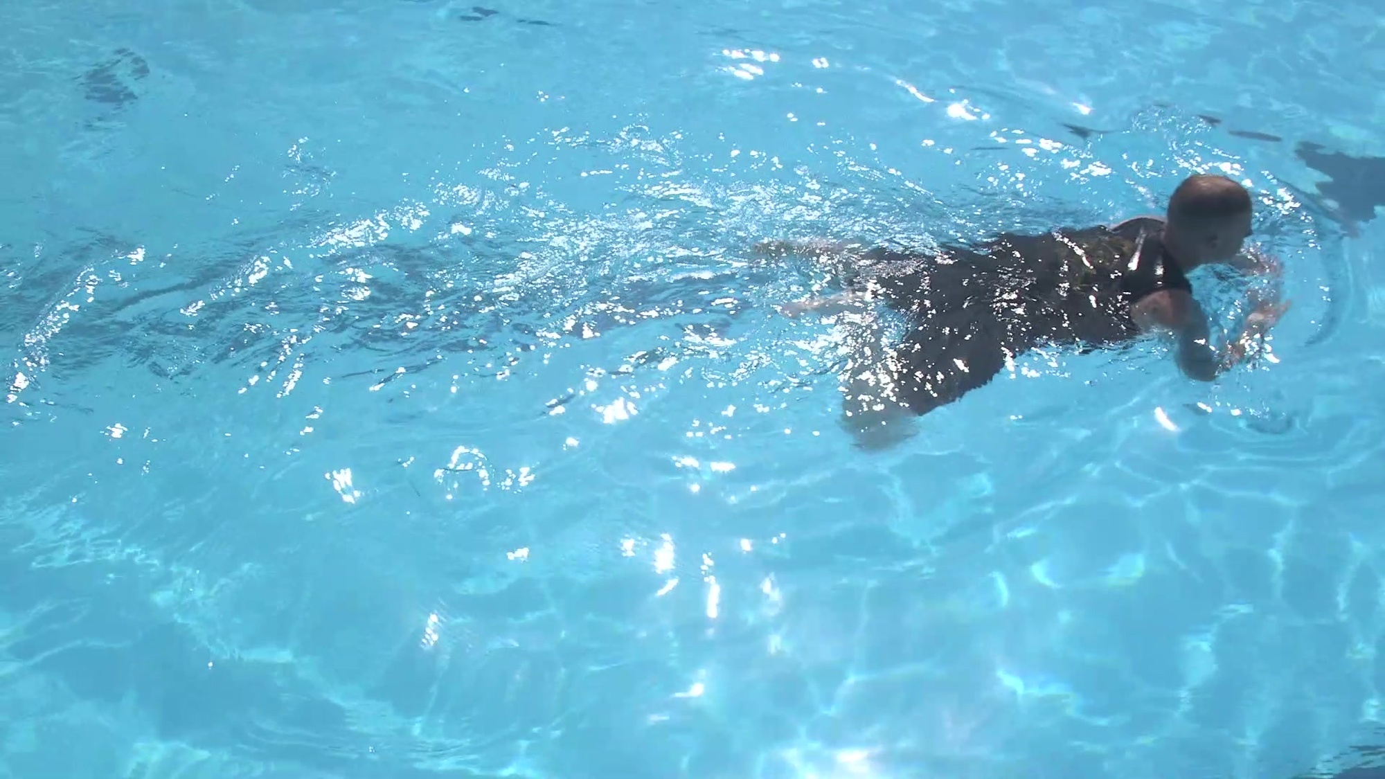 Use this stroke to swim underwater through oil and debris. It provides good visibility and allows you to conserve energy.