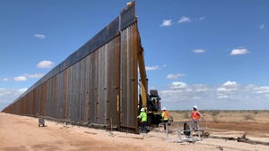 Crews install barrier panel at BMGR 10-27
