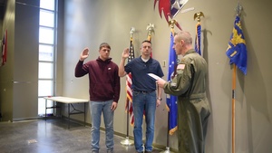 Father and Son Enlist Together in the Ohio Air National Guard (B-Roll)