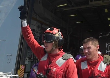 USS Green Bay flight deck firefighting drill, March 11, 2020